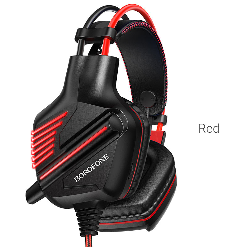 

Проводная гарнитура Borofone BO101 Racing, Jack 3.5mm/USB, черный\красный (BO101), BO101 Racing