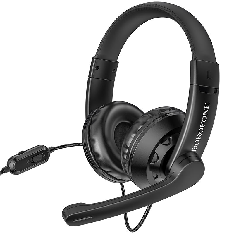 

Проводная гарнитура Borofone BO102 Amusement, Jack 3.5mm/USB, черный (BO102), BO102 Amusement