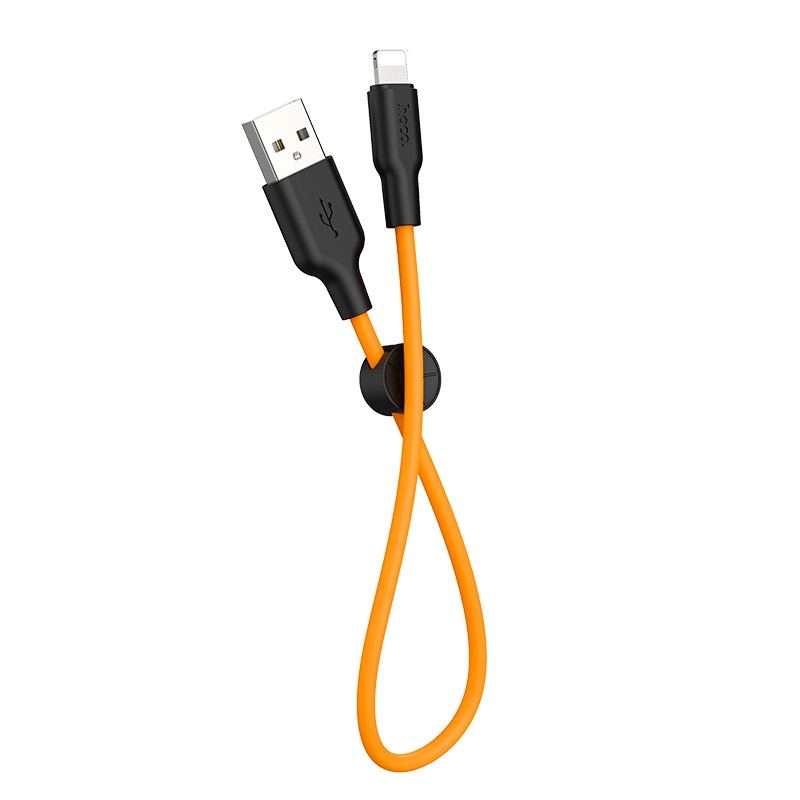 

Кабель Lightning 8-pin-USB, 2.4A, 1м, черный/оранжевый HOCO plus X21 (x21), X21