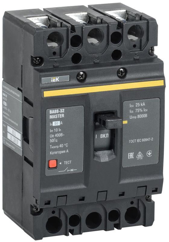 

Выключатель автоматический IEK ВА88-32 трехполюсный (3P/3П) 50А 25кА (SVA10-3-0050-02), ВА88-32