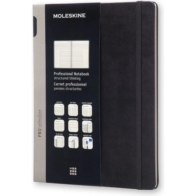 

Блокнот Moleskine PROFESSIONAL, A4, линейка, 192 листов, черный (PROPFNT5HBK), PROFESSIONAL