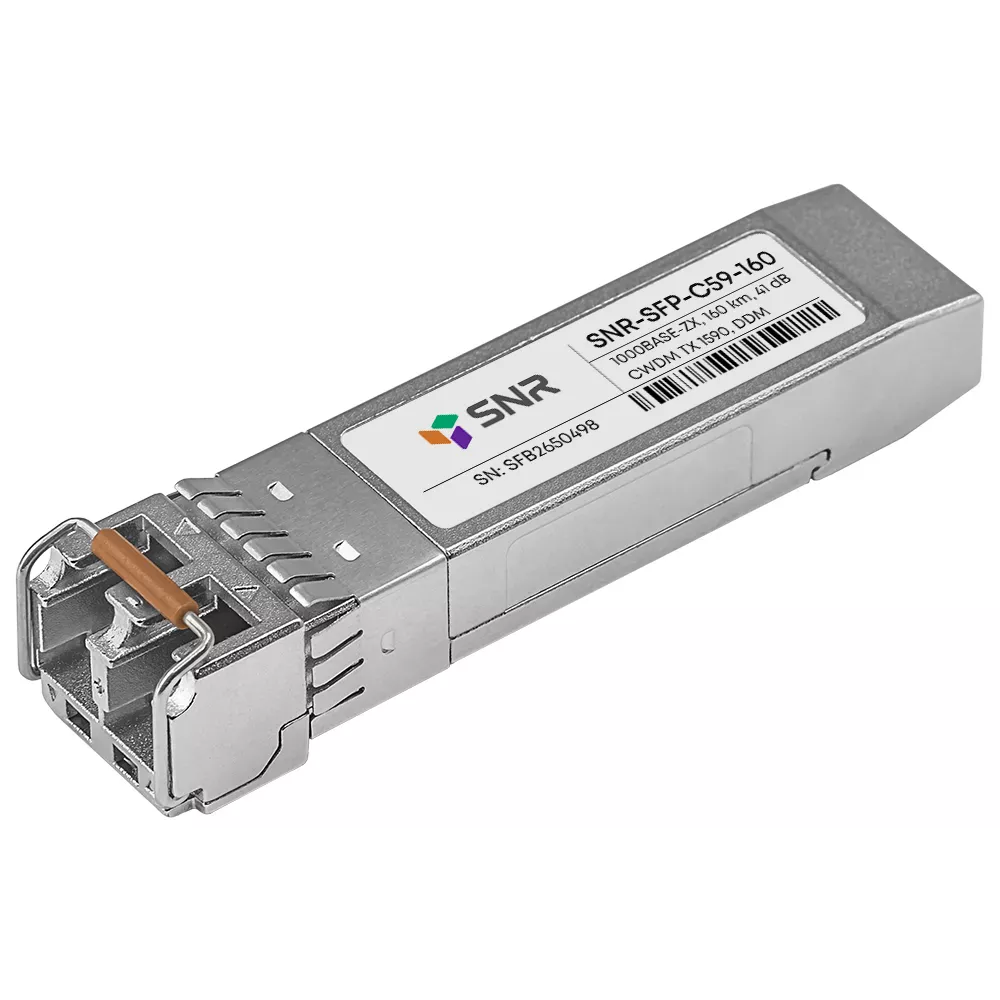 

Модуль SFP SNR, 160км, LC, 41 дБ, Tx:1590 нм, 1 Гбит/с, SM, двойной (SNR-SFP-C59-160), 0