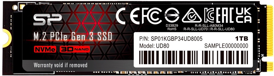 Твердотельный накопитель (SSD) Silicon Power 1Tb M-Series, 2280, M.2, NVMe (SP01KGBP34UD8005) - фото 1