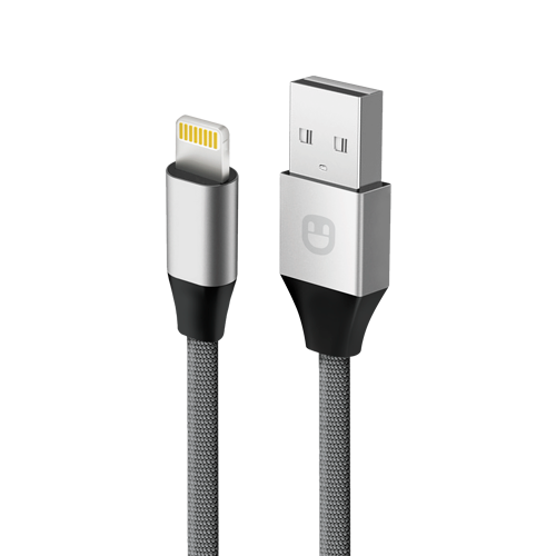 Кабель Lightning 8-pin(m)-USB 2.0(Am), экранированный, 2.1A, 1м, серый UNICO (DCS8PINUNC)