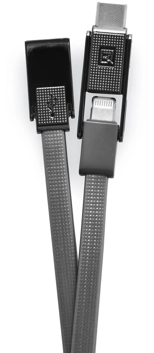 

Кабель USB-Lightning 8-pin+Micro USB+USB Type-C, плоский, 2.1A, 1м, серый Remax RC-070th (764974), RC-070th