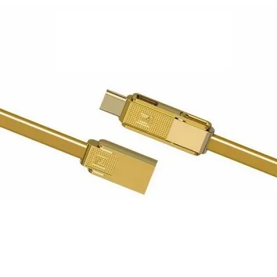 

Кабель USB-Lightning 8-pin+Micro USB+USB Type-C, плоский, 2.1A, 1м, золотистый Remax RC-070th (764973), RC-070th