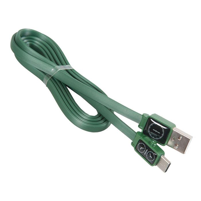 

Кабель USB Type-C(m)-USB 2.0(Am), 2.1A, 1м, зеленый Remax RC-113a (656309), RC-113a