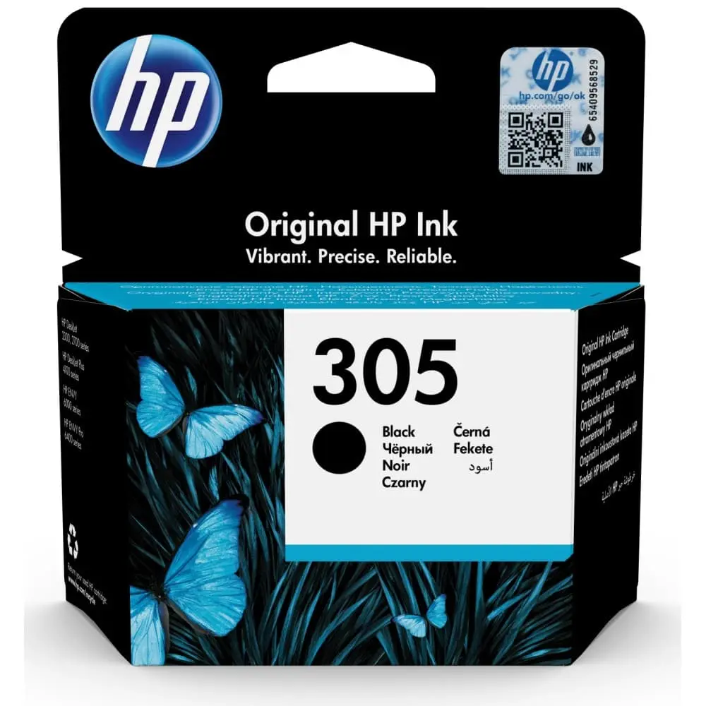 

Картридж струйный HP 305 (3YM61AE), черный, оригинальный, объем 2 мл, ресурс 120 страниц для HP HP DJ 2320/2710/2720, 305