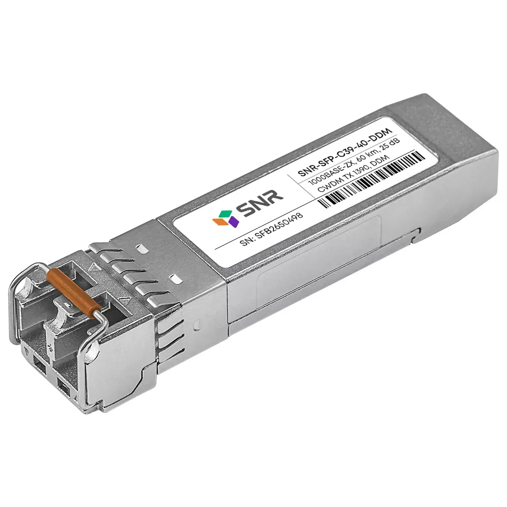 

Модуль SFP SNR, 40 км, LC, Tx:1390 нм, 1 Гбит/с, SM, двойной, DDM (SNR-SFP-C39-40-DDM)