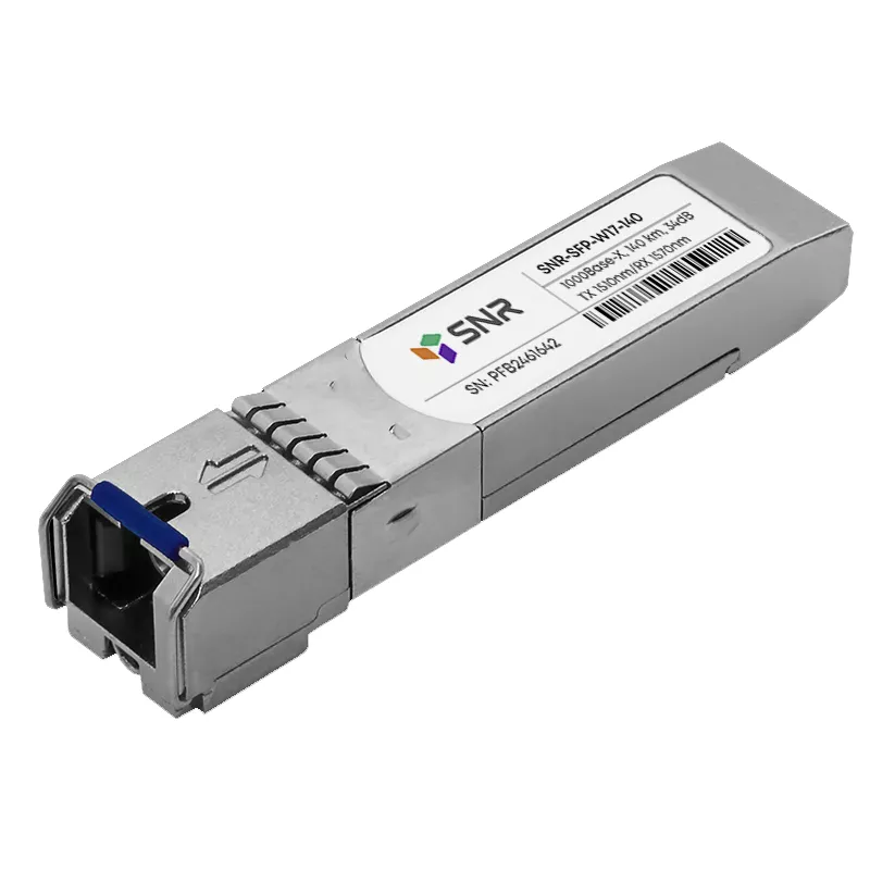 

Модуль SFP SNR, 140 км, SC, Tx:1510 нм, Rx:1570 нм, 1.25 Гбит/с, SM, одинарный, WDM (SNR-SFP-W17-140)