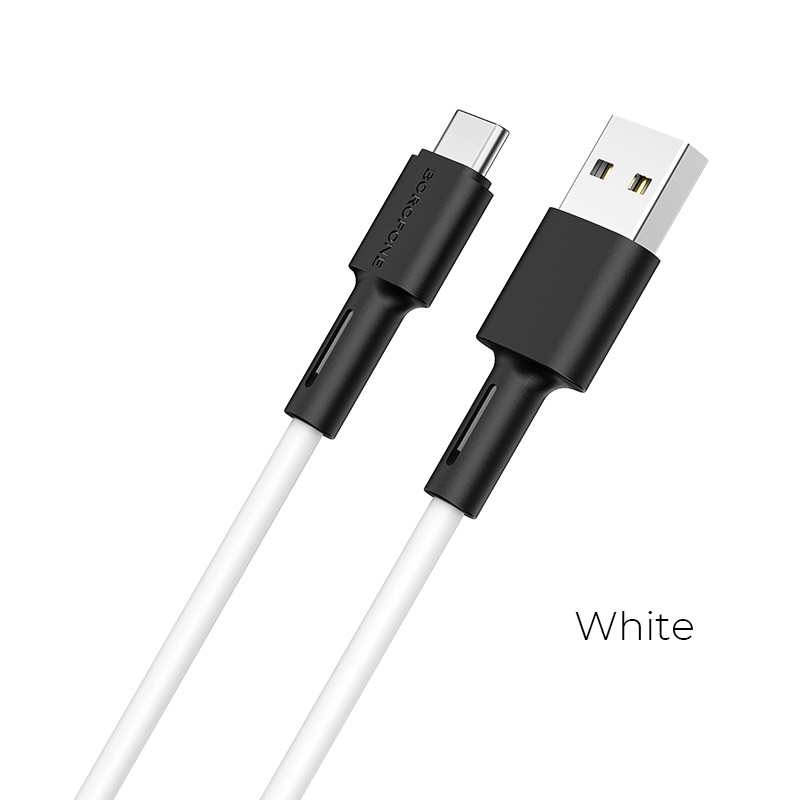 

Кабель USB-USB Type-C, быстрая зарядка, 3A 1 м, белый Borofone Soft silicone BX31 (6931474710406), BX31