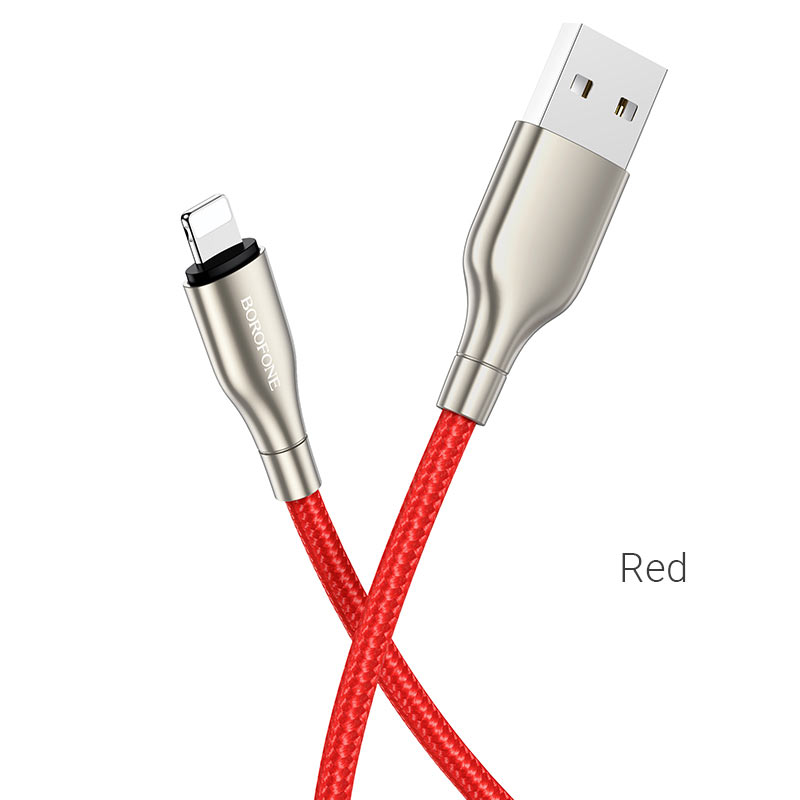 

Кабель Lightning 8-pin-USB, 2.4A, 1м, красный Borofone BX45 (УТ-00010745), BX45
