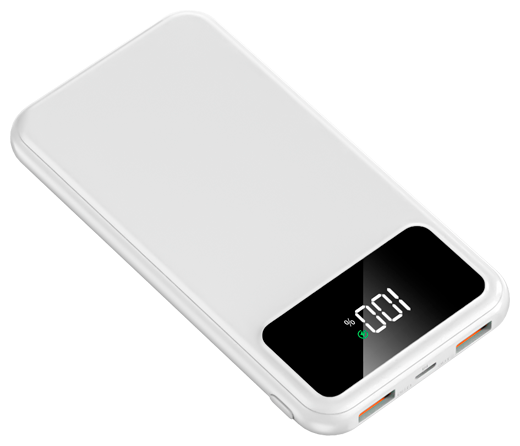 Портативный аккумулятор (Powerbank) UNICO basic, 10000mAh, 2xUSB, 2A, Type-C, QC, PD, черный/белый (PB10000BSUNC), цвет черный/белый - фото 1