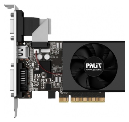Видеокарта Palit NVIDIA GeForce GT730, 2Gb DDR3, 64bit, PCI-E, VGA, DVI, HDMI, Bulk (PA-GT730K-2GD3H/NEAT7300HD46-2080H) (Плохая упаковка)