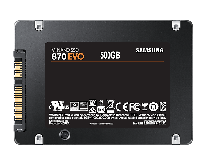 

Твердотельный накопитель (SSD) Samsung 500Gb 870 EVO, 2.5", SATA3 (MZ-77E500BW) (Плохая упаковка)