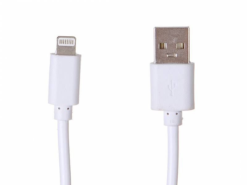 Кабель Lightning 8-pin(m)-USB 2.0(Am), 3A, нет данных, белый mObility (УТ000025668) - фото 1