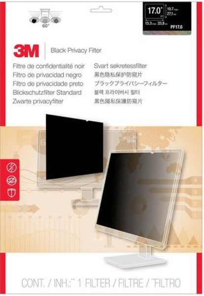 3M Экран фильтр защиты информации для монитора 170 widescreen черный 1610 PF170W 3900₽