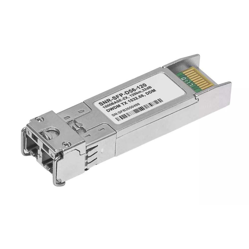 

Модуль SFP SNR, 120 км, LC, Tx:1533 нм, 1.25 Гбит/с, SM, двойной (SNR-SFP-D56-120)