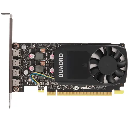 Видеокарта PNY NVIDIA Quadro P1000 Quadro, 4Gb DDR5, 128bit, PCI-E, 4miniDP, Bulk (VCQP1000DVIV2BLK-1(VCQP1000V2ATX+KITQAD074-BLK))