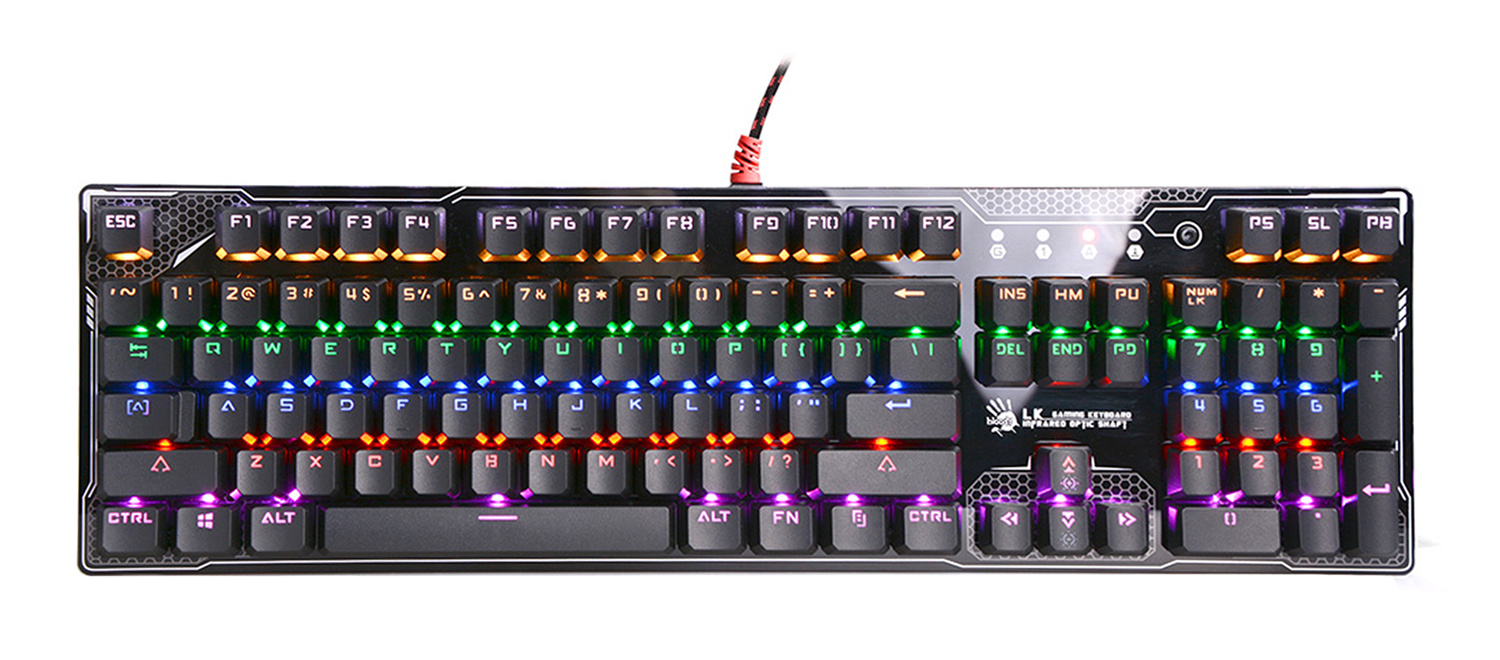 

Клавиатура проводная A4Tech A4 Bloody B810R Battlefield, механическая, Opto-Mechanica, подсветка, USB, черный (B810R), A4 Bloody B810R Battlefield