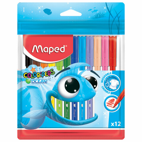 

Фломастеры смываемые Maped 845720, 12 шт. (150764), 845720