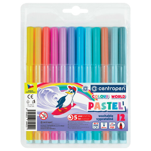 

Фломастеры смываемые Centropen Colour World Paste, 12 шт. (152079), Colour World Paste