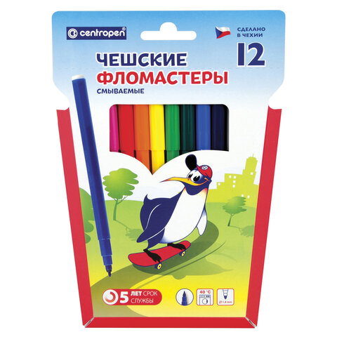 

Фломастеры смываемые Centropen 7790/12ET, 12 шт. (150056), 7790/12ET