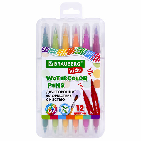 

Фломастеры двусторонние BRAUBERG KIDS, 6 шт. (152188), KIDS