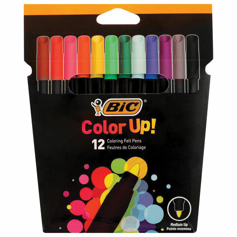 Фломастеры смываемые BIC Color UP, 12 шт. (964900)