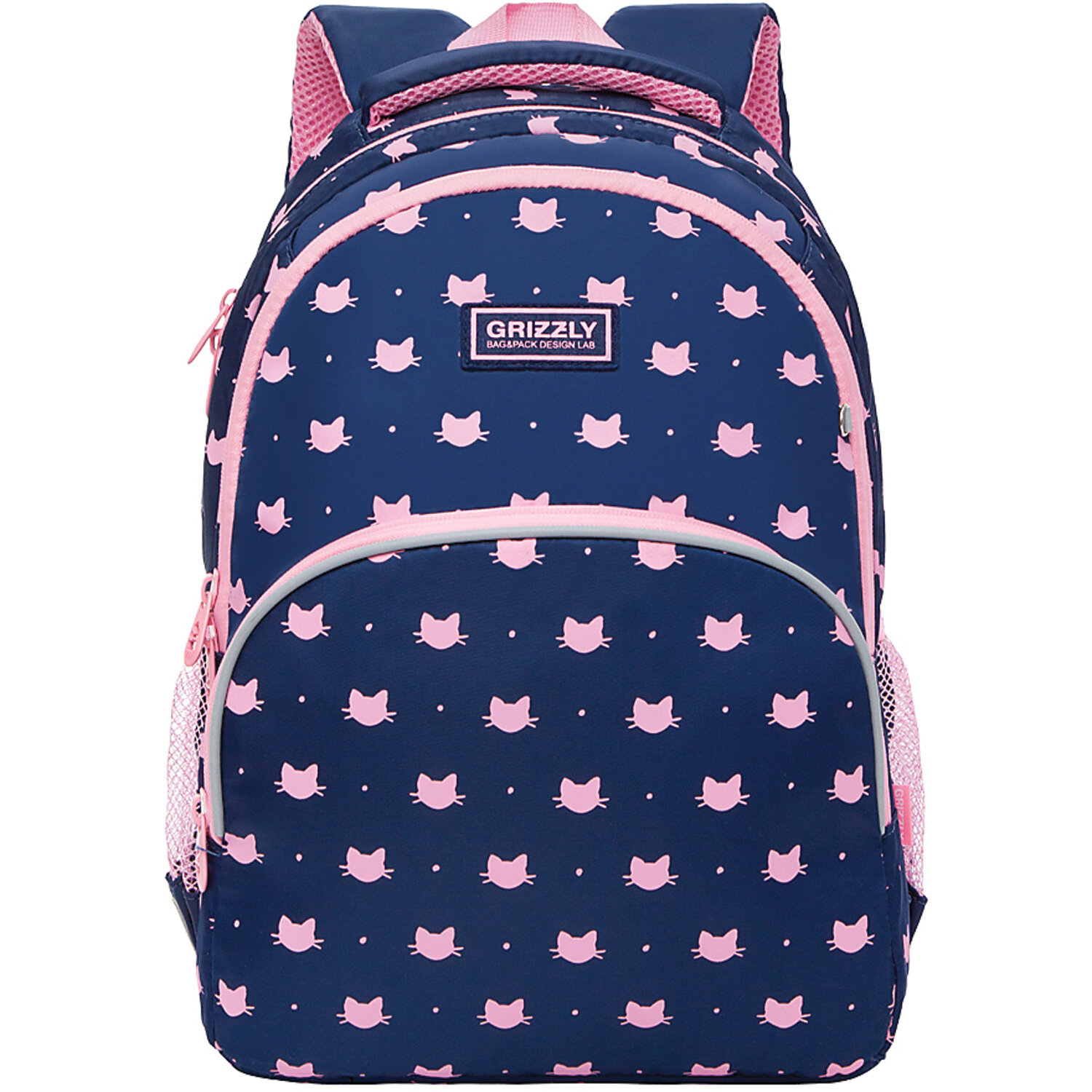 

Рюкзак GRIZZLY PINK CATS, анатомическая, вентилируемая спинка, 2 отделения, синий (RG-160-1/1)