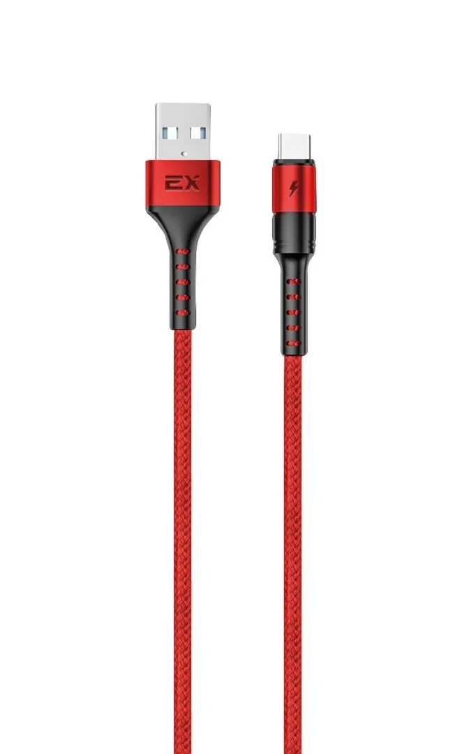 

Кабель USB Type-C(m)-USB 2.0(Am), 2.4A, 1м, красный Exployd Flow (EX-K-1322), 0