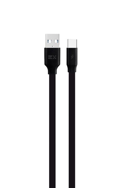 

Кабель USB Type-C(m)-USB 2.0(Am), плоский, 2.4A, 1м, черный Exployd Flow (EX-K-1309), 0