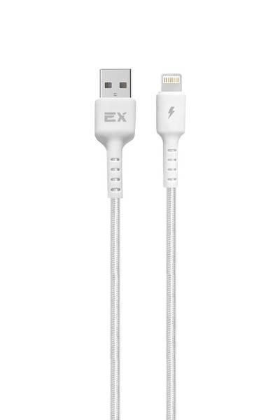 

Кабель Lightning 8-pin(m)-USB 2.0(Am), 2.4A, 1м, белый Exployd Flow (EX-K-1268), 0