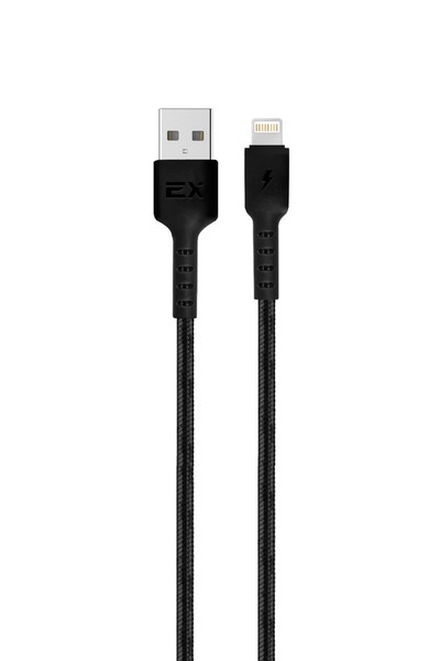 

Кабель Lightning 8-pin(m)-USB 2.0(Am), 2.4A, 1м, черный Exployd Flow (EX-K-1267), 0