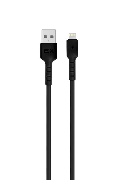 

Кабель Lightning 8-pin-USB, 3A, 1м, черный Exployd Flow (EX-K-1261)