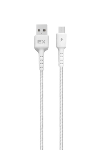 

Кабель Micro USB 2.0(Bm)-USB 2.0(Am), 2.4A, 1м, белый Exployd Flow (EX-K-1266), 0