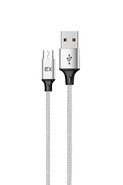 

Кабель Micro USB-USB, 2.4A, 1м, серебристый Exployd Ray (EX-K-1211)