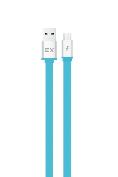 

Кабель Micro USB 2.0(Bm)-USB 2.0(Am), плоский, 2.4A, 1м, синий Exployd (EX-K-1313)