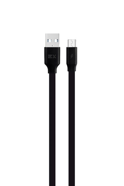 

Кабель Micro USB-USB, плоский, 2.4A, 1м, черный Exployd (EX-K-1307)