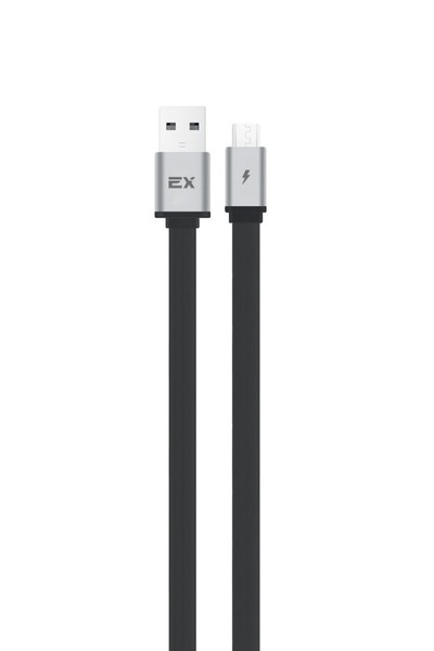 

Кабель Micro USB 2.0(Bm)-USB 2.0(Am), плоский, 2.4A, 1м, черный Exployd (EX-K-1311), 0