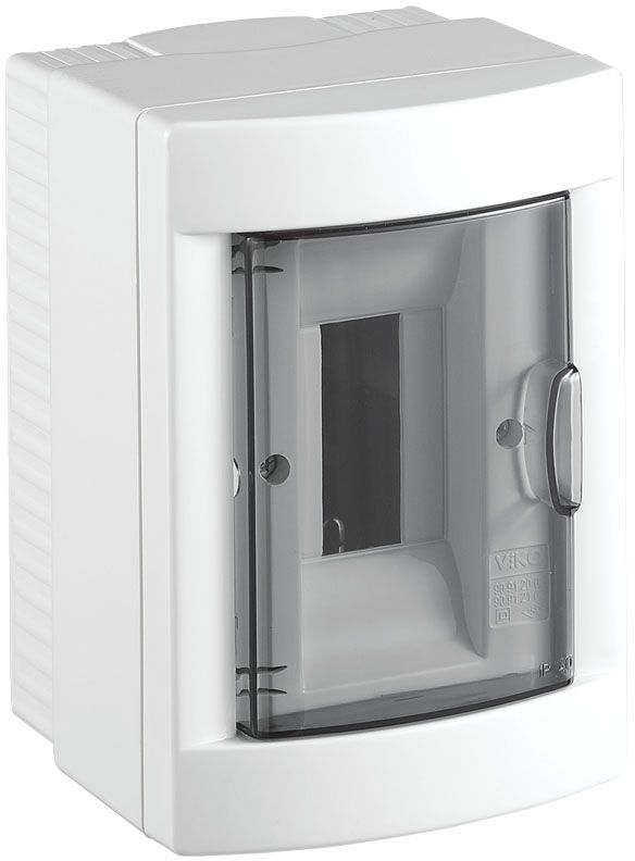 Щит распределительный, навесной, пластик, 1 ряд/2 модуля, прозрачная дверь, белый, IP 40 Panasonic (90912102-RU)