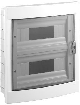 Щит распределительный, встраиваемый, пластик, 2 ряда/24 модуля, прозрачная дверь, белый, IP 40 Panasonic (90912024-RU)