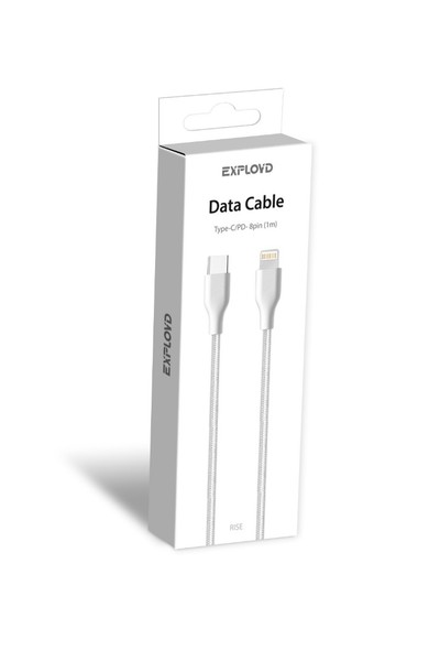 

Кабель Lightning 8-pin(m)-USB Type-C(m), 3A, 1м, белый Exployd rise (EX-K-1237)