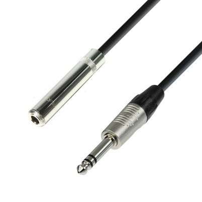 

Кабель Jack 6.3mm(M)-Jack 6.3mm(F), экранированный, 3м, черный Adam Hall 4star (K4BOV0300), -