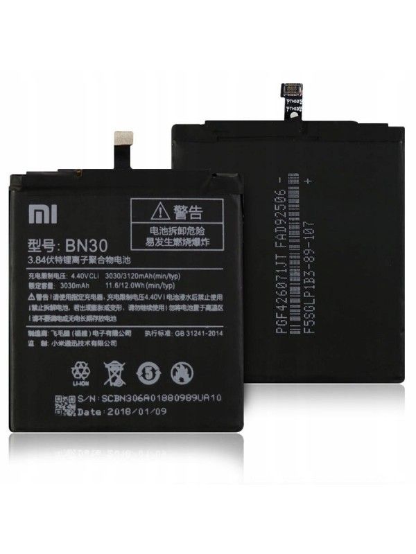 

Аккумулятор ZeepDeep BN30 для Xiaomi Redmi 4A, Li-Pol, 3030mAh, 3.85V (801387), BN30