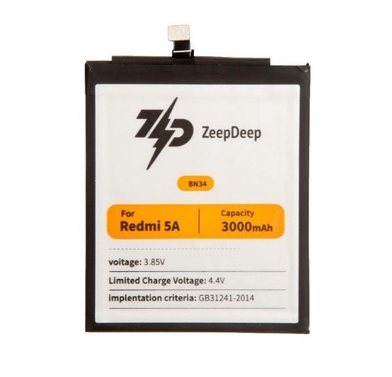 

Аккумулятор ZeepDeep BN34 для Xiaomi Redmi 5A , Li-Pol, 3000mAh, 3.85V (837773), BN34