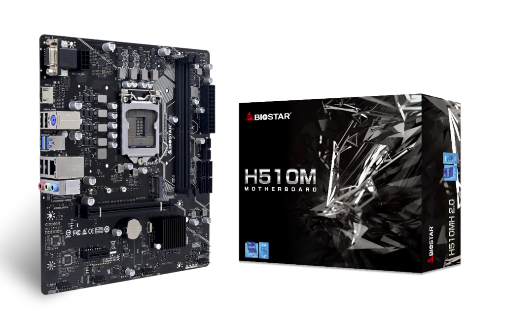

Материнская плата Biostar H510MH 2.0, Socket1200, Intel H510, 2xDDR4, PCI-Ex16, 4SATA3, 7.1-ch, GLAN, 2 USB 3.2, VGA, HDMI, mATX, Retail, H510MH 2.0
