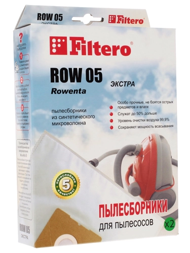 

Пылесборники Filtero ROW 05 ЭКСТРА, для BOREAL, Elexavox, LIV, KENWOOD, BESTRON, DAREL, ALFATEC, Bomann, MOULINEX, DeLonghi, Calor, HITACHI, Clatronic, Conti, ROWENTA, FAKIR, Hoover, SIEMENS, Bosch, GOBLIN, Elettrozeta, ETA, SOTECO, SORMA, Shopvac, KÖNIG,