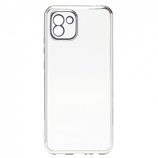 Чехол-накладка Activ Pilot для смартфона Samsung Galaxy A03, силикон, прозрачный/серебристый (205378)