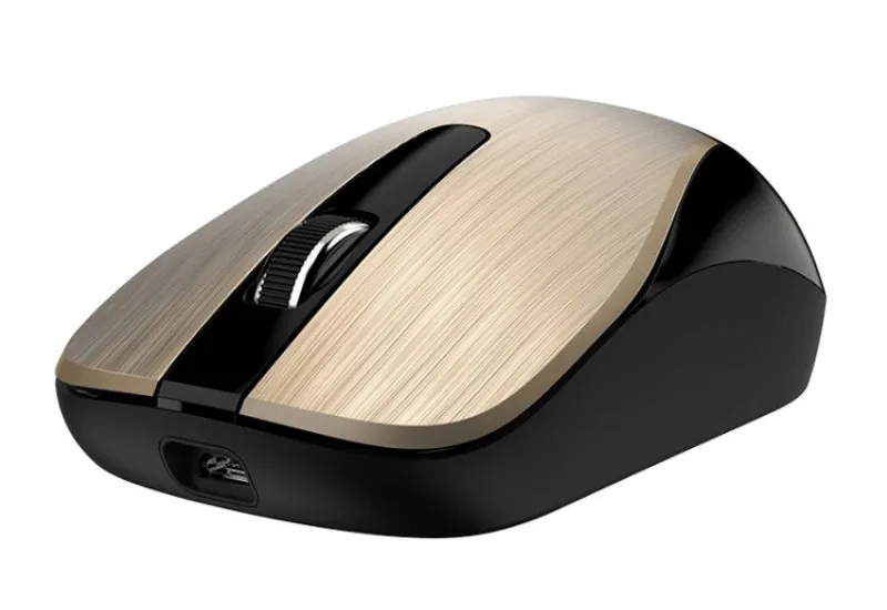 

Мышь беспроводная Genius ECO-8015 , 1600dpi, оптическая светодиодная, USB/Радиоканал, черный/золотистый (31030011410), ECO-8015